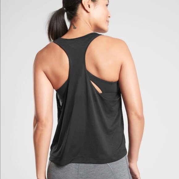 Athleta Vapor Scoop Sheer Racer Back Tank Top in Black, size XL - Picture 6 of 8